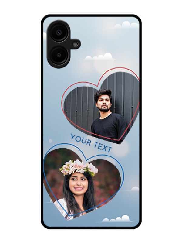 Custom Galaxy F06 Custom Glass Phone Case - Blue Color Couple Design