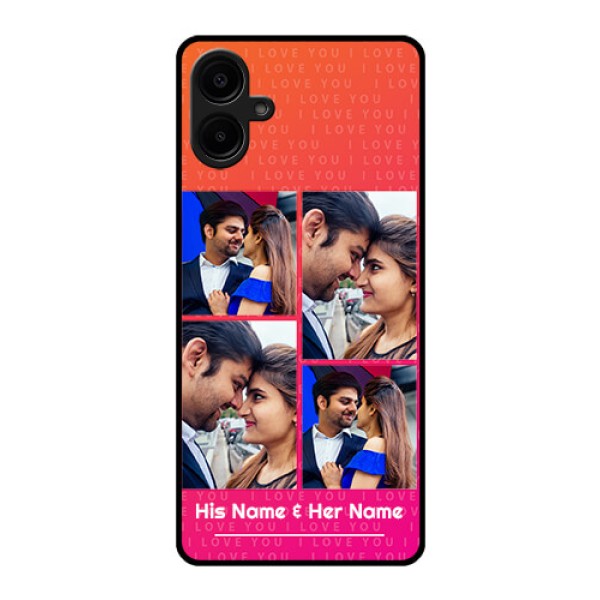Galaxy F06 Custom Glass Phone Case - I Love You Pink Design
