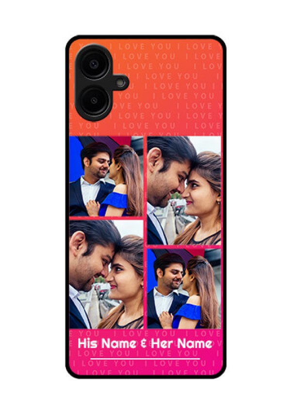 Galaxy F06 Custom Glass Phone Case - I Love You Pink Design