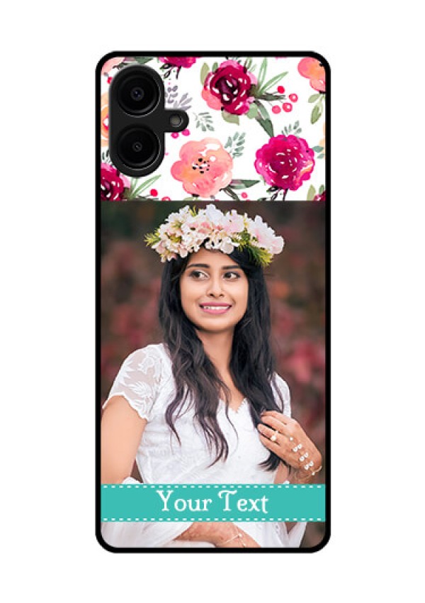 Galaxy F06 Custom Glass Phone Case - Water Colors Floral Design