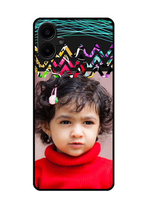 Galaxy F06 Custom Glass Phone Case - Neon Abstract Design