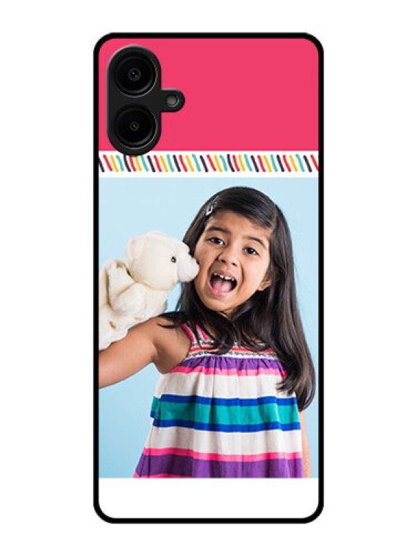 Custom Galaxy F06 Custom Glass Phone Case - Line Art Design