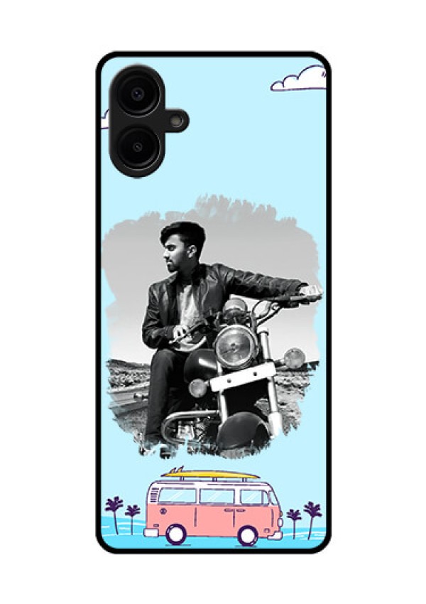 Galaxy F06 Custom Glass Phone Case - Travel and Adventure Design