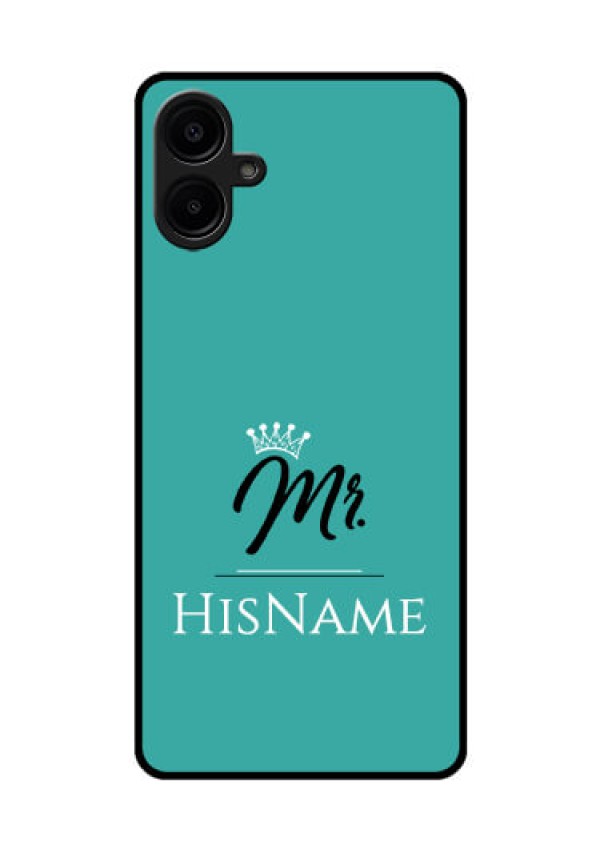 Galaxy F06 Custom Glass Phone Case - Mr With Name Design