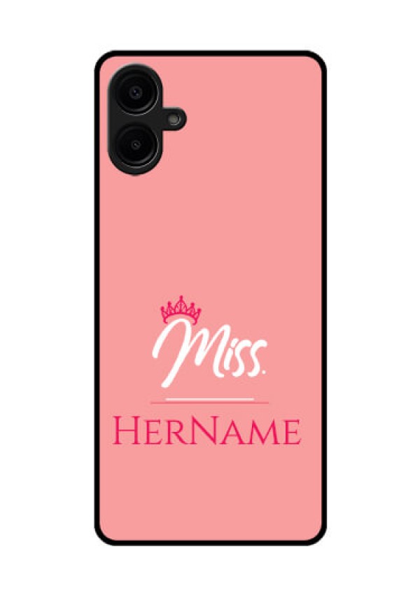 Galaxy F06 Custom Glass Phone Case - Mrs With Name Design