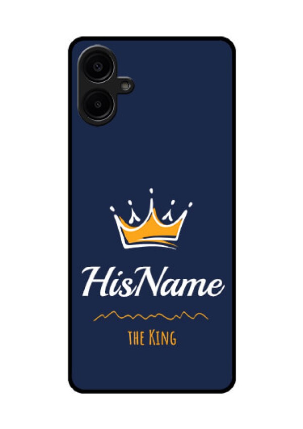 Galaxy F06 Custom Glass Phone Case - King With Name Design