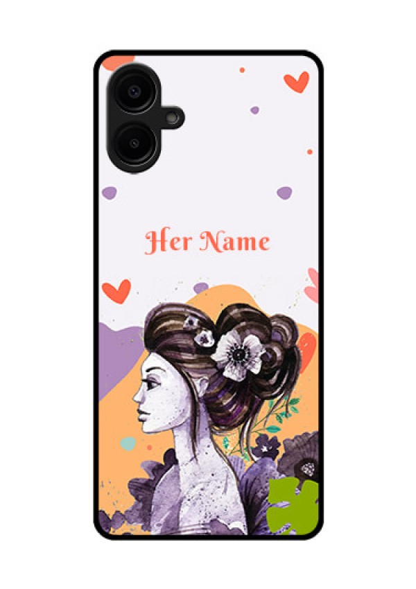 Galaxy F06 Custom Glass Phone Case - Woman And Nature Design