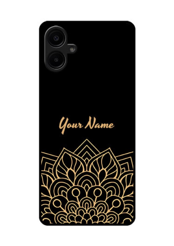Galaxy F06 Custom Glass Phone Case - Golden Mandala Design