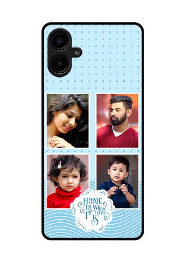 Galaxy F06 Custom Glass Phone Case - Cute Love Quote With 4 Pic Upload Design