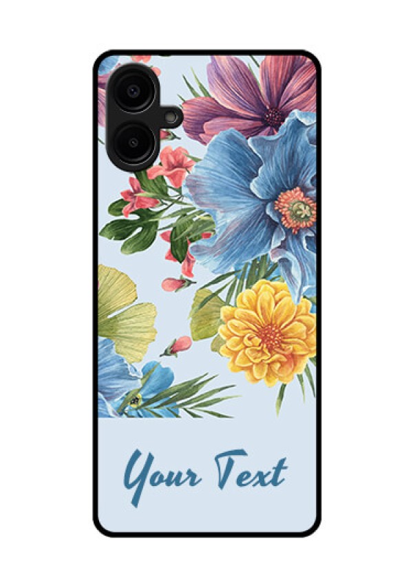 Galaxy F06 Custom Glass Phone Case - Stunning Watercolored Flowers Painting Design