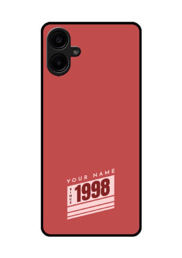 Galaxy F06 Custom Glass Phone Case - Red Custom Year Of Birth Design
