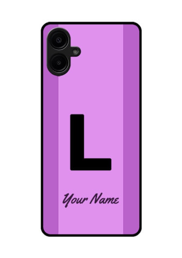 Galaxy F06 Custom Glass Phone Case - Tricolor Custom Text Design