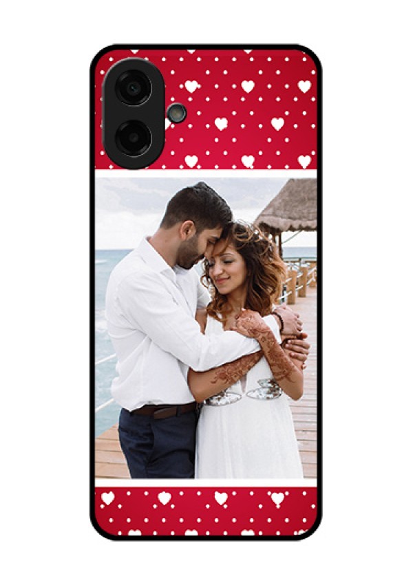 Samsung Galaxy F07 Custom Glass Phone Case - Hearts Mobile Case Design