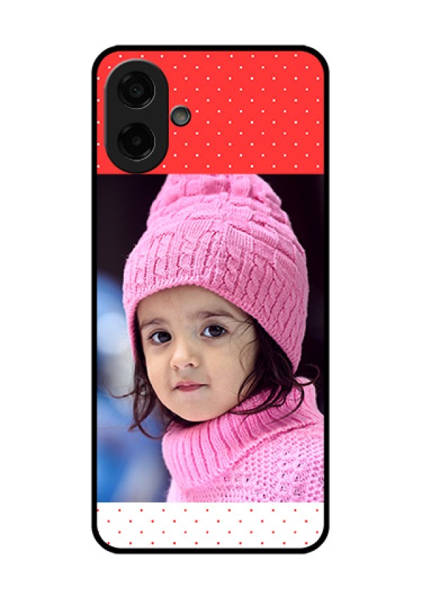 Samsung Galaxy F07 Custom Glass Phone Case - Red Pattern Design