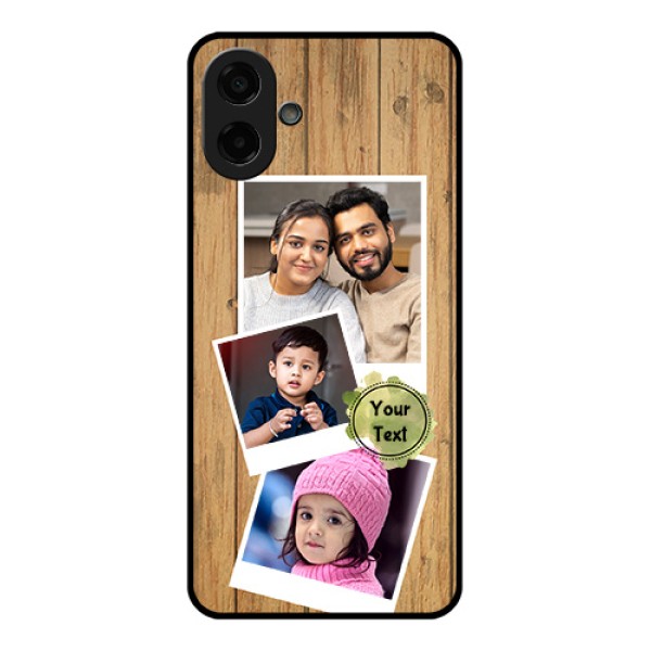 Samsung Galaxy F07 Custom Glass Phone Case - Wooden Texture Design