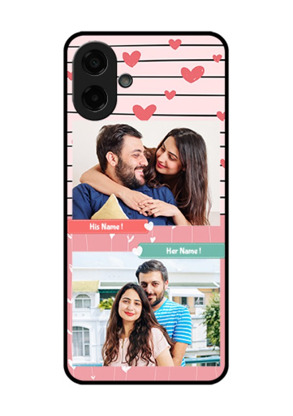 Samsung Galaxy F07 Custom Glass Phone Case - Photo With Heart Design