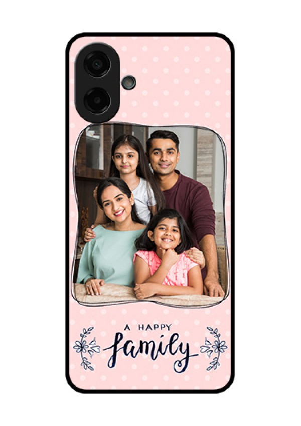 Samsung Galaxy F07 Custom Glass Phone Case - Family With Dots Design
