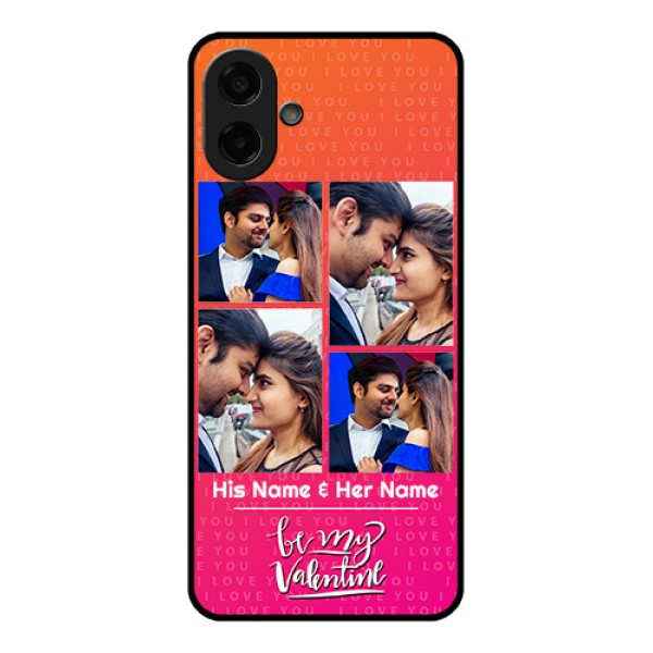 Samsung Galaxy F07 Custom Glass Phone Case - I Love You Pink Design