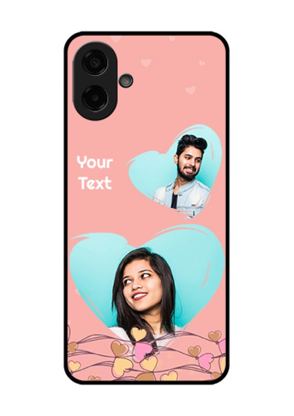 Samsung Galaxy F07 Custom Glass Phone Case - Love Doodle Design