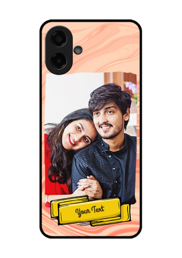 Samsung Galaxy F07 Custom Glass Phone Case - Marble Texture Design
