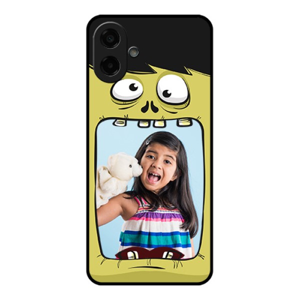 Samsung Galaxy F07 Custom Glass Phone Case - Cartoon Monster Back Case Design