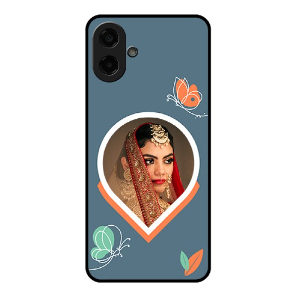 Samsung Galaxy F07 Custom Glass Phone Case - Droplet Butterflies Design Samsung Galaxy F07 Custom Glass Phone Case - Droplet Butterflies Design