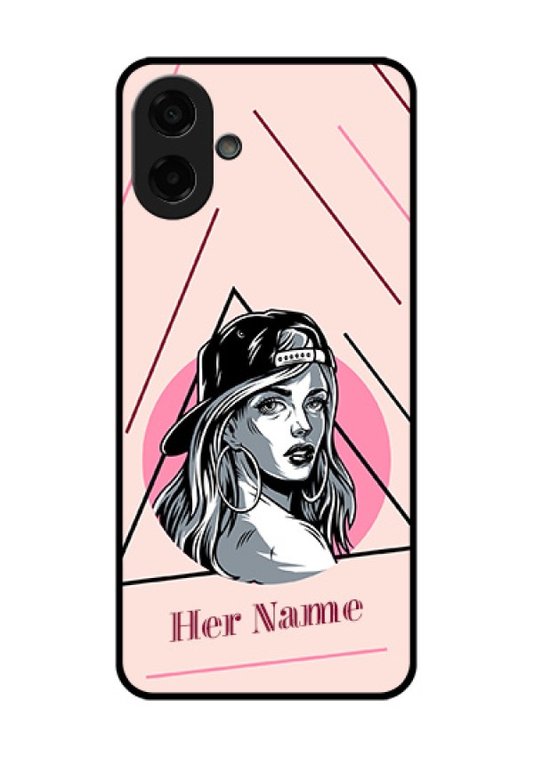 Samsung Galaxy F07 Custom Glass Phone Case - Rockstar Girl Design