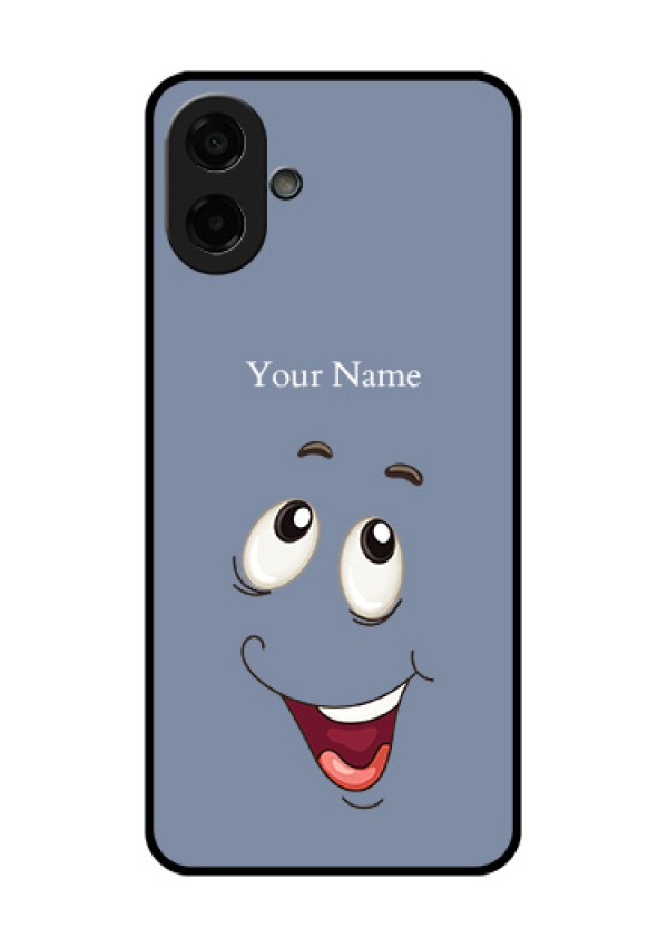 Samsung Galaxy F07 Custom Glass Phone Case - Laughing Cartoon Face Design