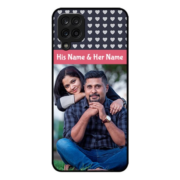Galaxy F12 Custom Glass Mobile Case - Love Symbols Design