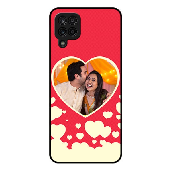 Galaxy F12 Custom Glass Mobile Case - Love Symbols Phone Cover Design