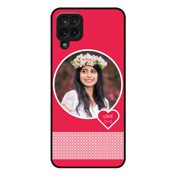 Galaxy F12 Personalised Glass Phone Case - Pink Pattern Design Galaxy F12 Personalised Glass Phone Case - Pink Pattern Design