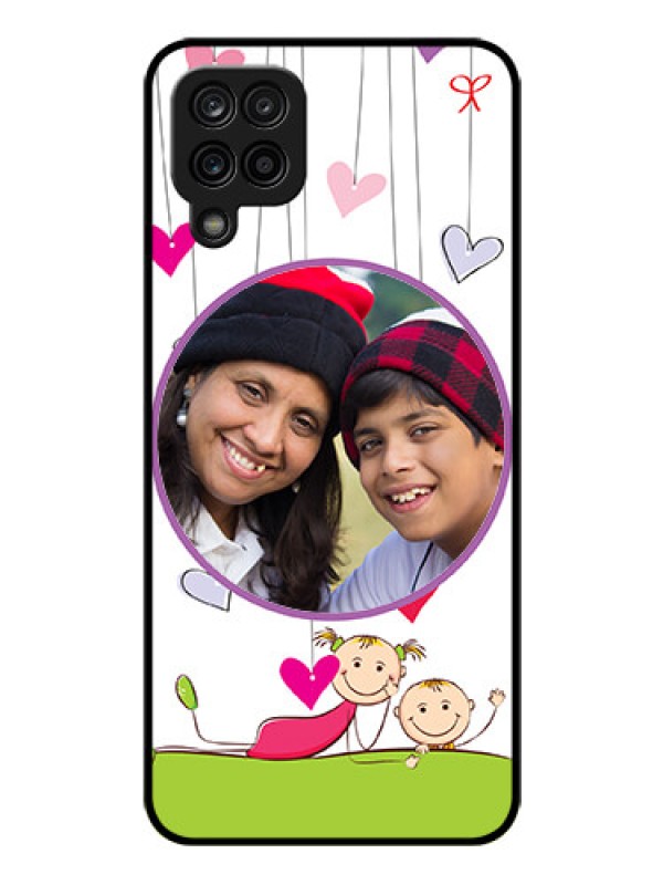 Custom Galaxy F12 Photo Printing on Glass Case - Cute Kids Phone Case Design