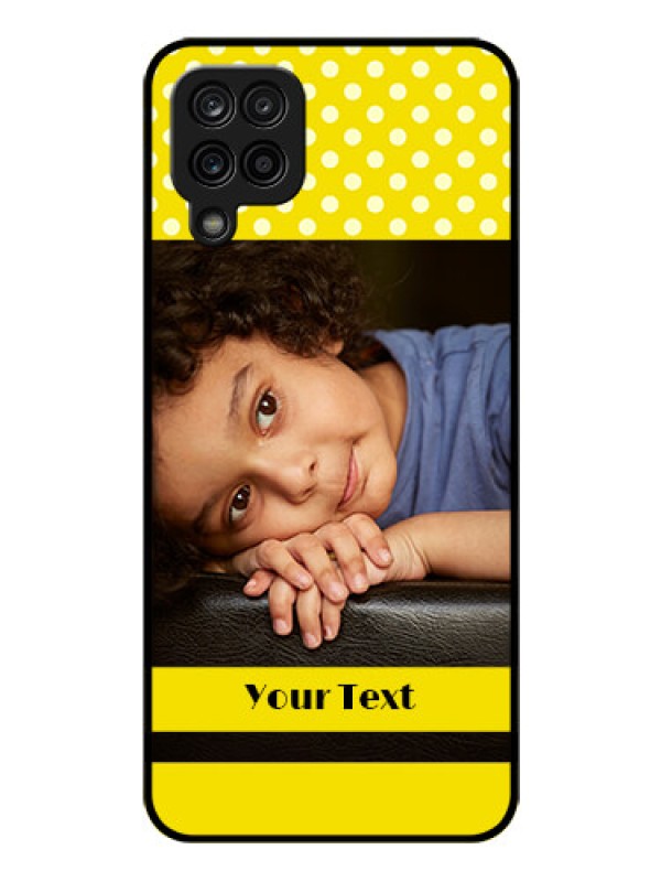 Custom Galaxy F12 Custom Glass Phone Case - Bright Yellow Case Design