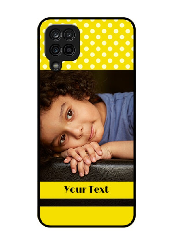 Galaxy F12 Custom Glass Phone Case - Bright Yellow Case Design