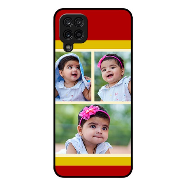 Galaxy F12 Custom Glass Mobile Case - Multiple Pic Upload Design