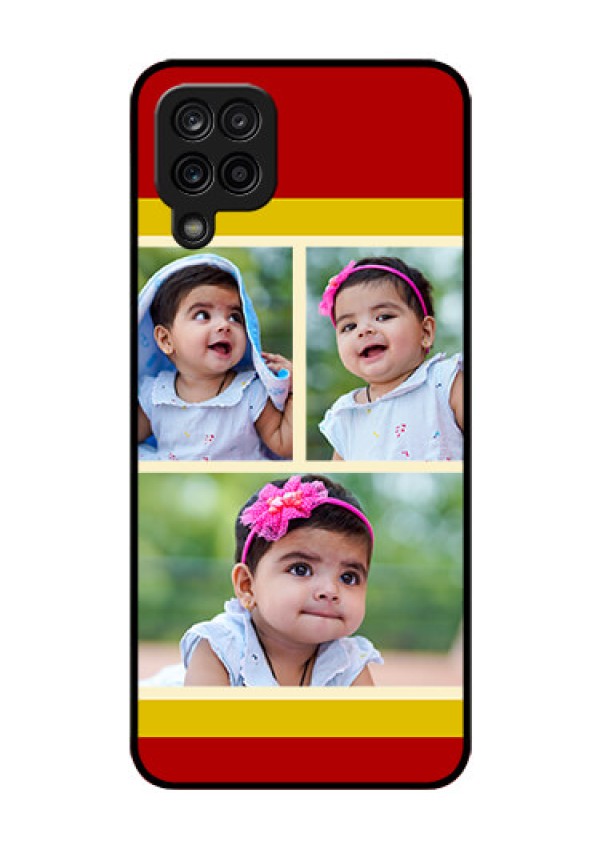 Galaxy F12 Custom Glass Mobile Case - Multiple Pic Upload Design