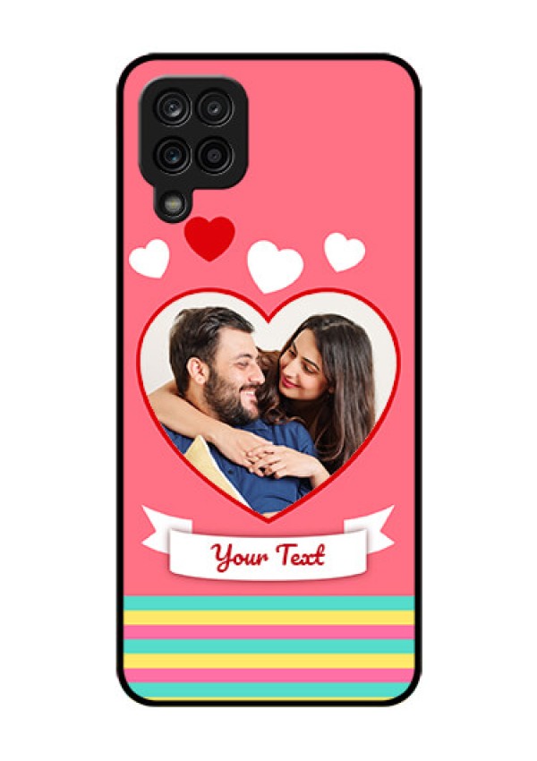 Galaxy F12 Photo Printing on Glass Case - Love Doodle Design