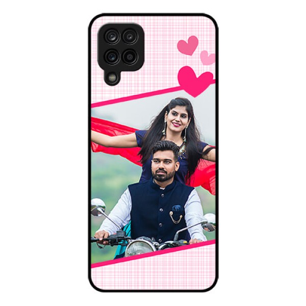 Galaxy F12 Custom Glass Phone Case - Love Shape Heart Design