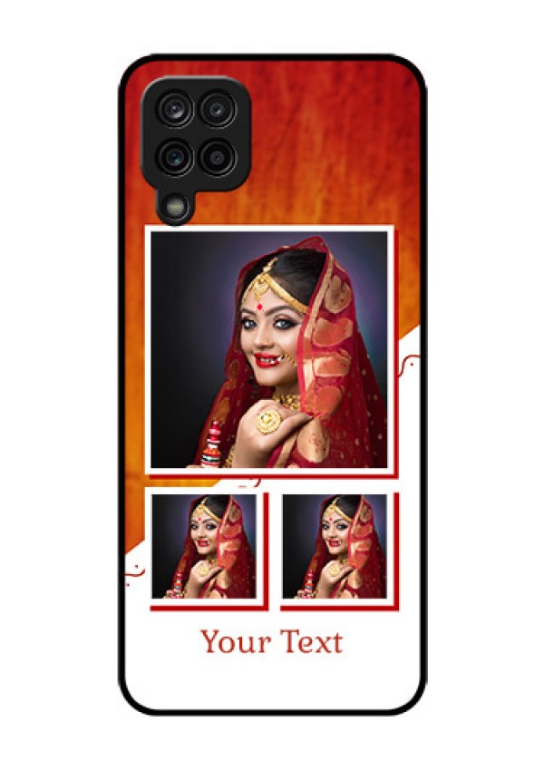 Galaxy F12 Custom Glass Phone Case - Wedding Memories Design
