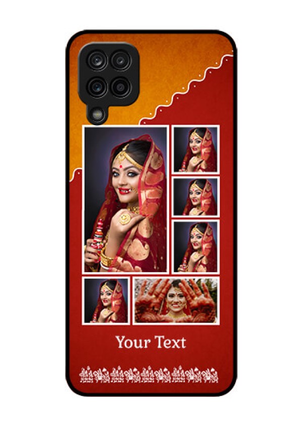 Galaxy F12 Personalized Glass Phone Case - Wedding Pic Upload Design