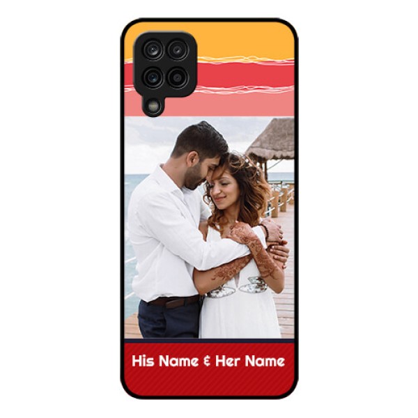 Galaxy F12 Custom Glass Mobile Case - Colorful Case Design