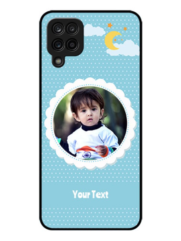 Custom Galaxy F12 Personalised Glass Phone Case - Violet Pattern Design