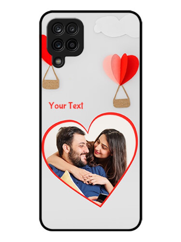 Custom Galaxy F12 Custom Glass Mobile Case - Parachute Love Design