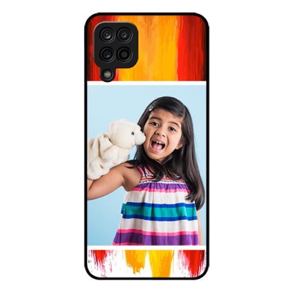 Galaxy F12 Personalized Glass Phone Case - Multi Color Design