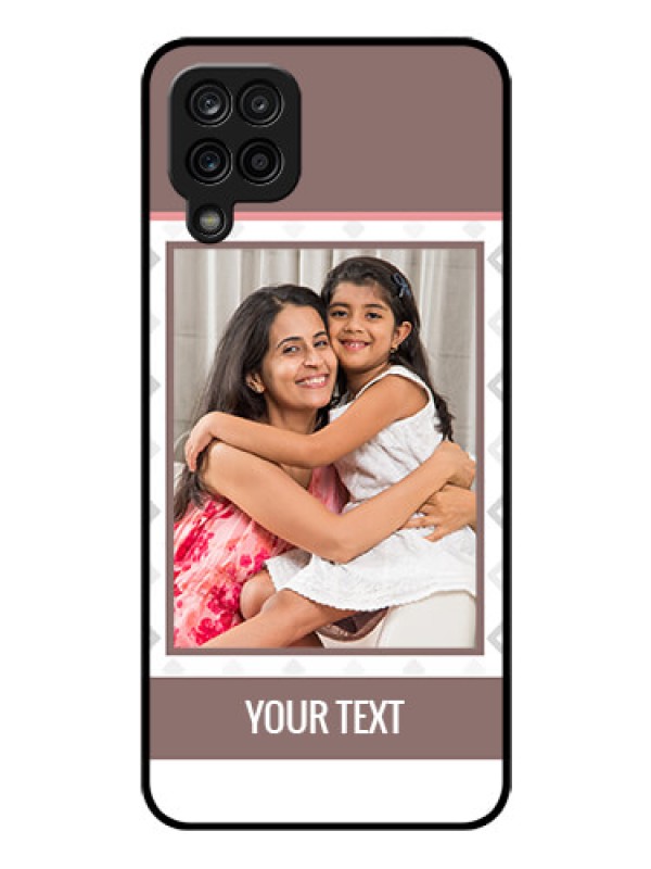 Custom Galaxy F12 Photo Printing on Glass Case - Simple Diamond Design