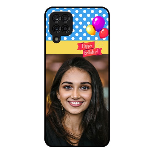 Galaxy F12 Custom Glass Mobile Case - Happy Birthday Design