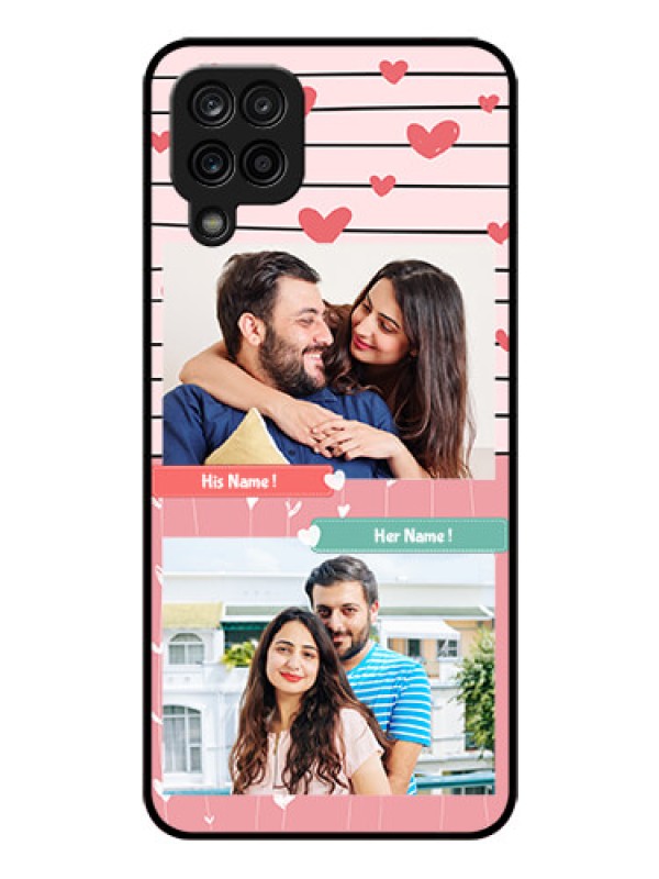 Custom Galaxy F12 Custom Glass Mobile Case - Photo with Heart Design