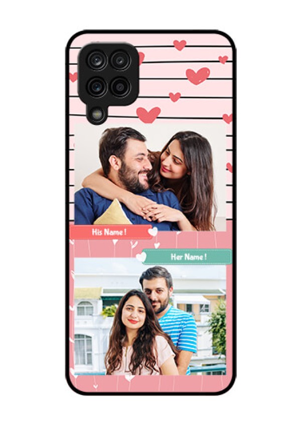 Galaxy F12 Custom Glass Mobile Case - Photo with Heart Design
