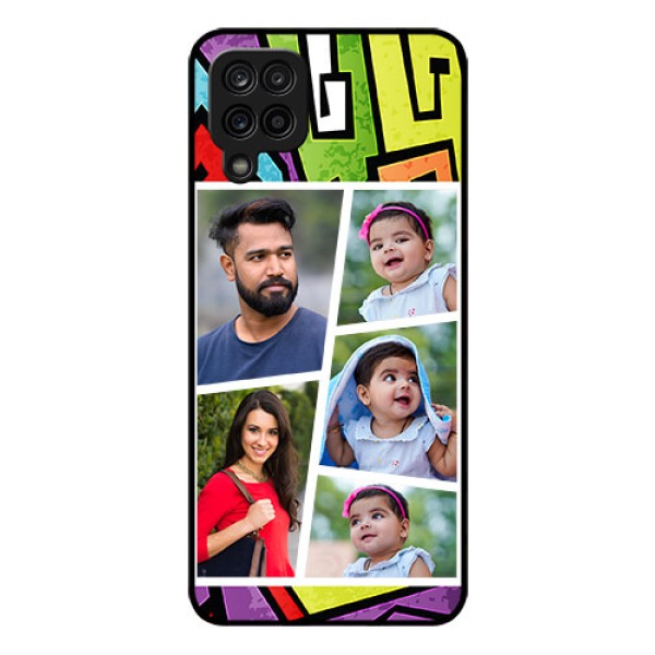 Galaxy F12 Custom Glass Phone Case - Graffiti pattern Design
