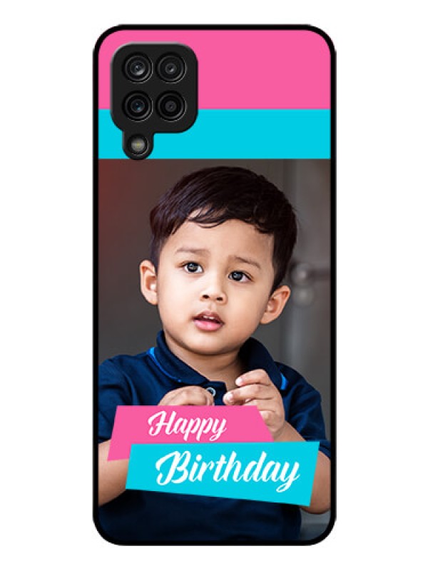 Custom Galaxy F12 Personalized Glass Phone Case - Image Holder with 2 Color Design